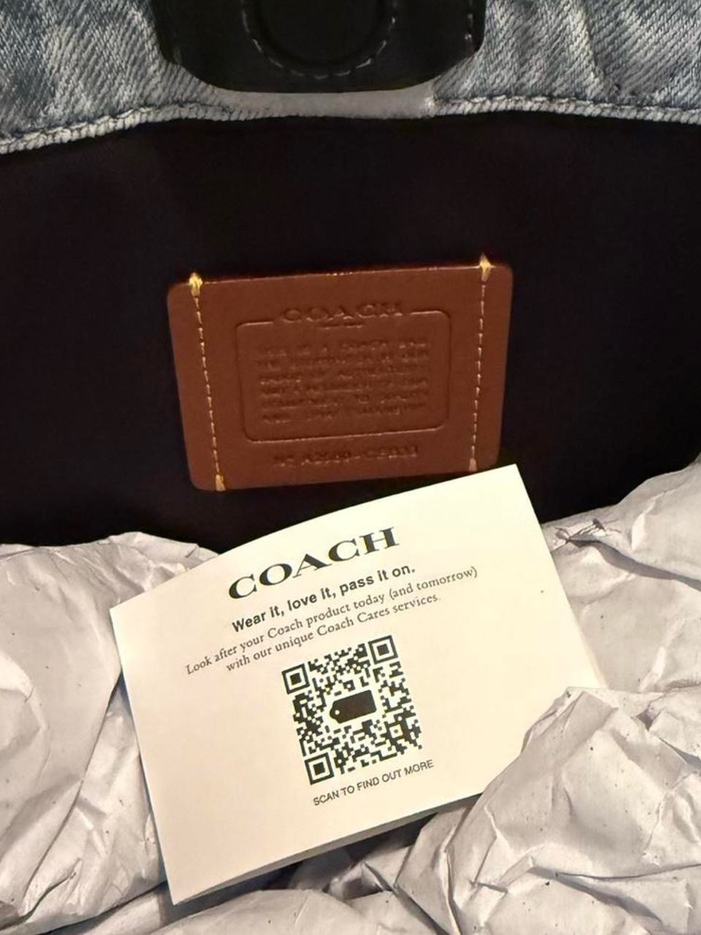 Coach Denim Mini Tour Tote Bag - Picture 5 of 6